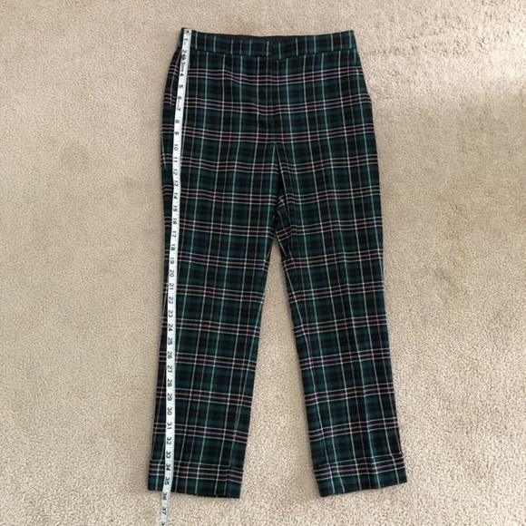 Ann Taylor Green Pink Plaid High Waist Ankle Pants 0 Petite - Picture 10 of 15